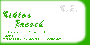 miklos racsek business card